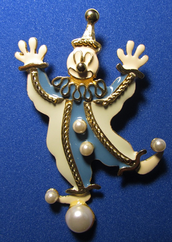 Enameled Vintage Clown Pin